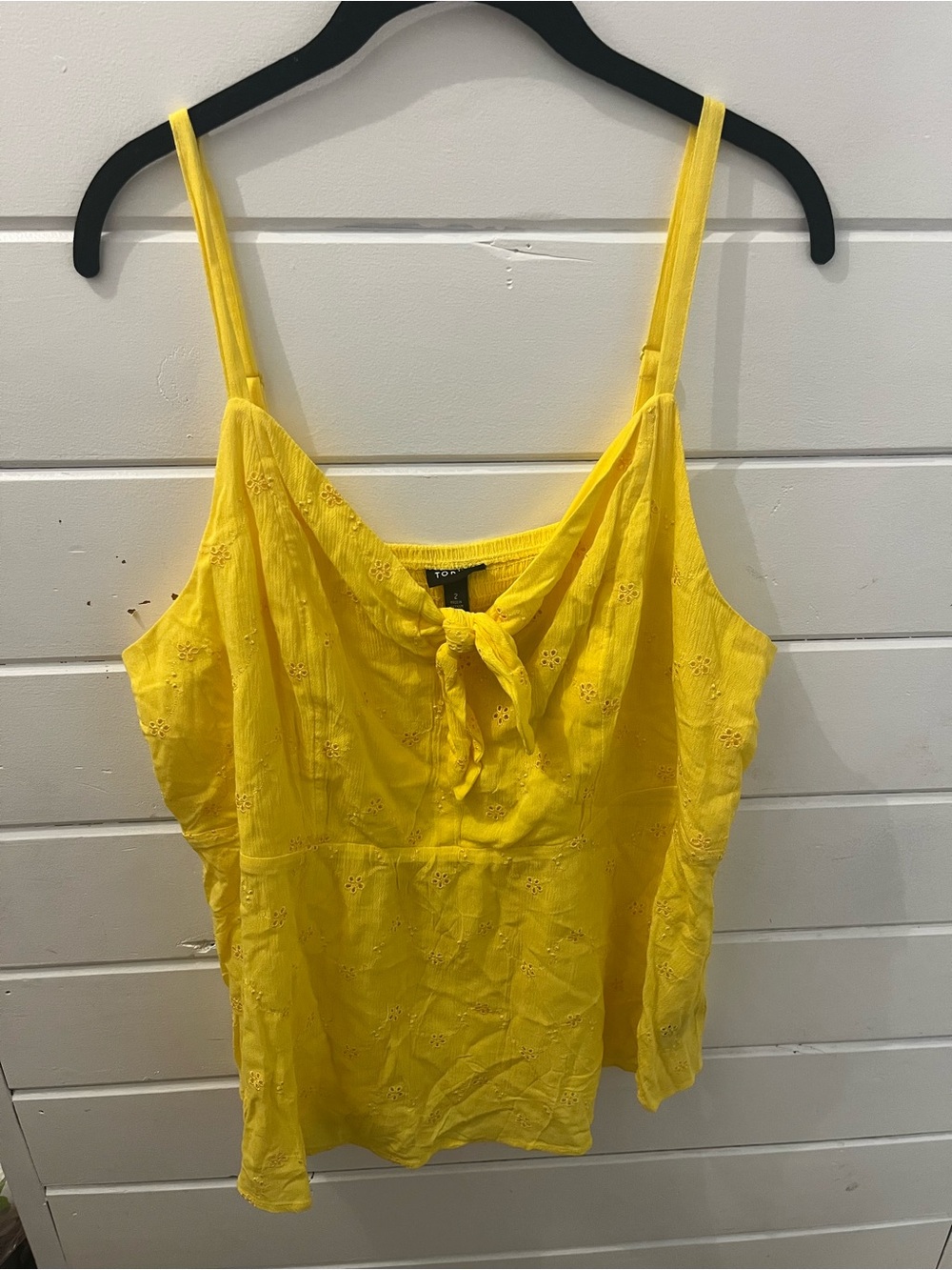 Torrid Yellow Eyelet Tie Front Cami Adjustable Strap Tank Top Size 2X NWT